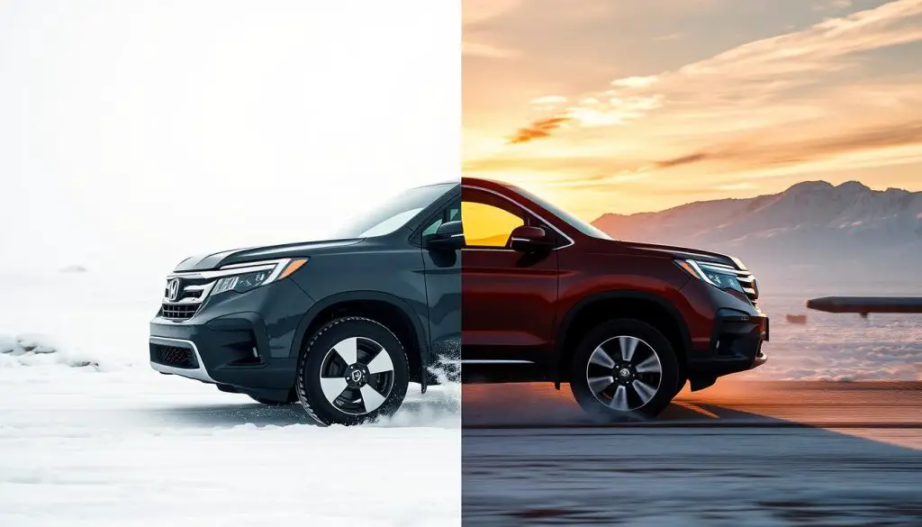 Honda Pilot in extreme weather conditions showing oil performance Honda Pilot in extreme weather conditions showing oil performance