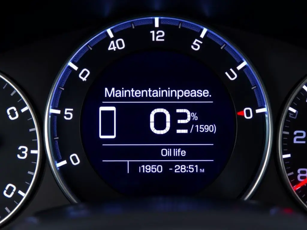 Honda Pilot maintenance minder display showing oil life percentage Honda Pilot maintenance minder display showing oil life percentage