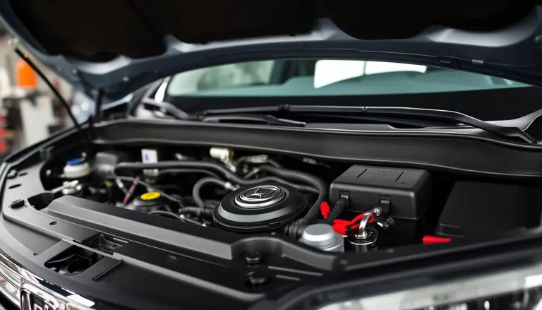 Honda Pilot with hood open showing engine bay where oil is added
