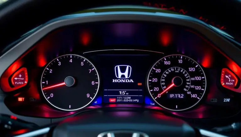Honda dashboard with warning lights and beeping alert indicators while driving