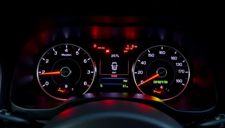 Jeep Grand Cherokee dashboard with warning lights illuminated