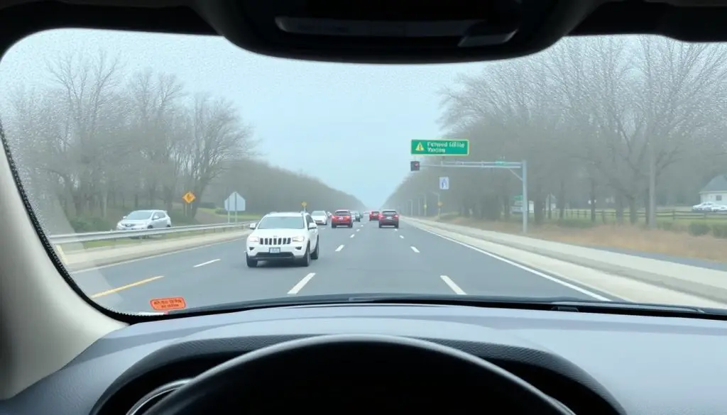 Jeep Grand Cherokee forward collision warning system in action Jeep Grand Cherokee forward collision warning system in action