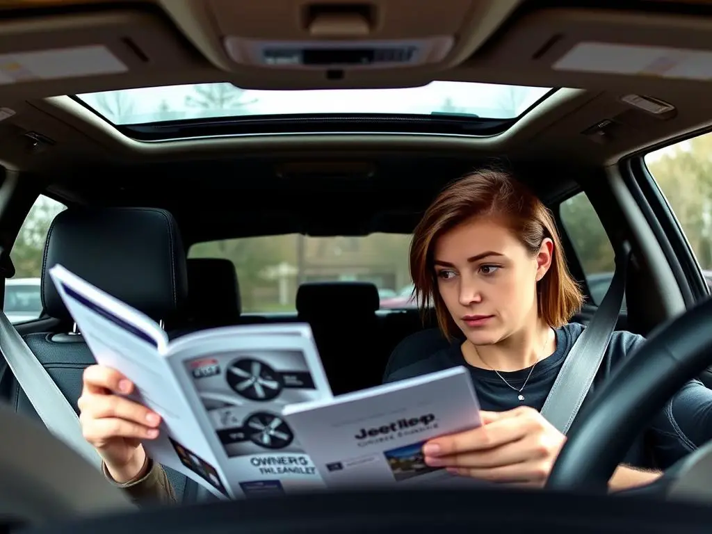 Jeep Grand Cherokee owner consulting owner's manual for beeping issues Jeep Grand Cherokee owner consulting owner's manual for beeping issues