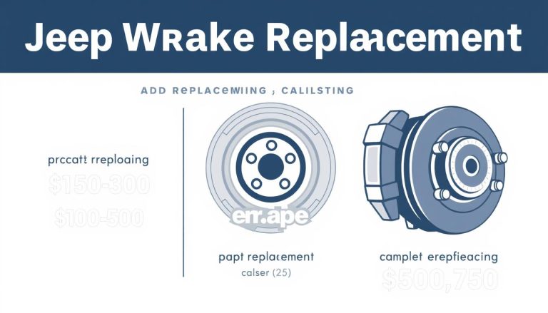 Jeep Wrangler brake replacement cost comparison chart showing price ranges for different service options