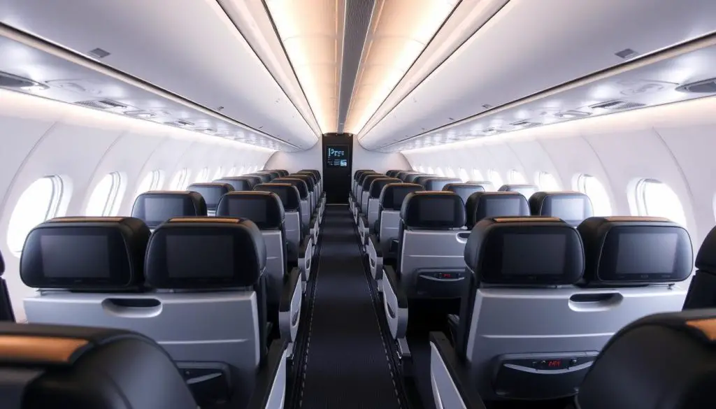 Premium Economy cabin on an Airbus A350-900 Premium Economy cabin on an Airbus A350-900