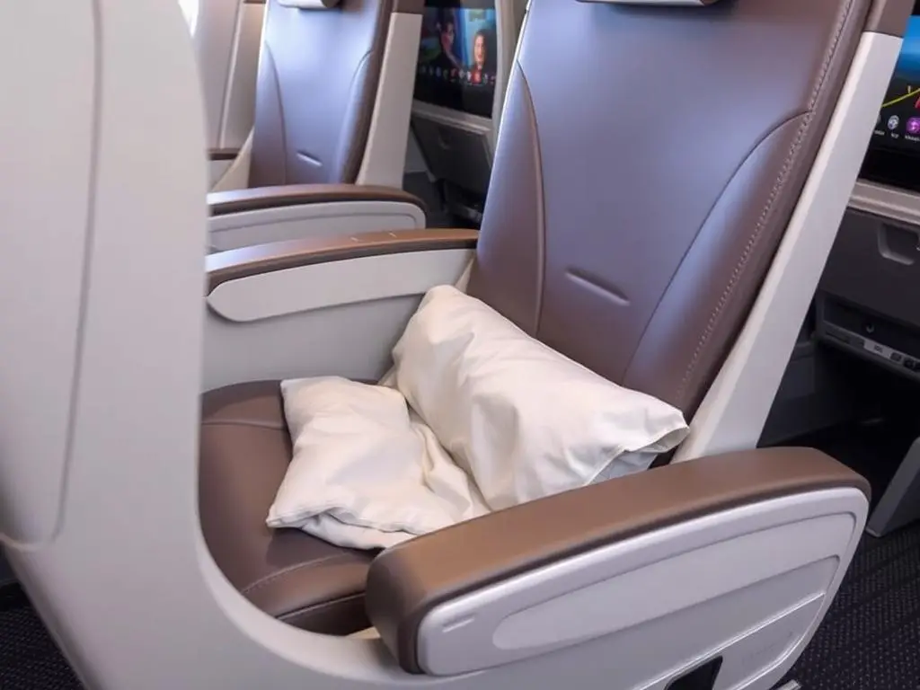 Premium Economy seat showing extra width and legroom on A350-900 Premium Economy seat showing extra width and legroom on A350-900