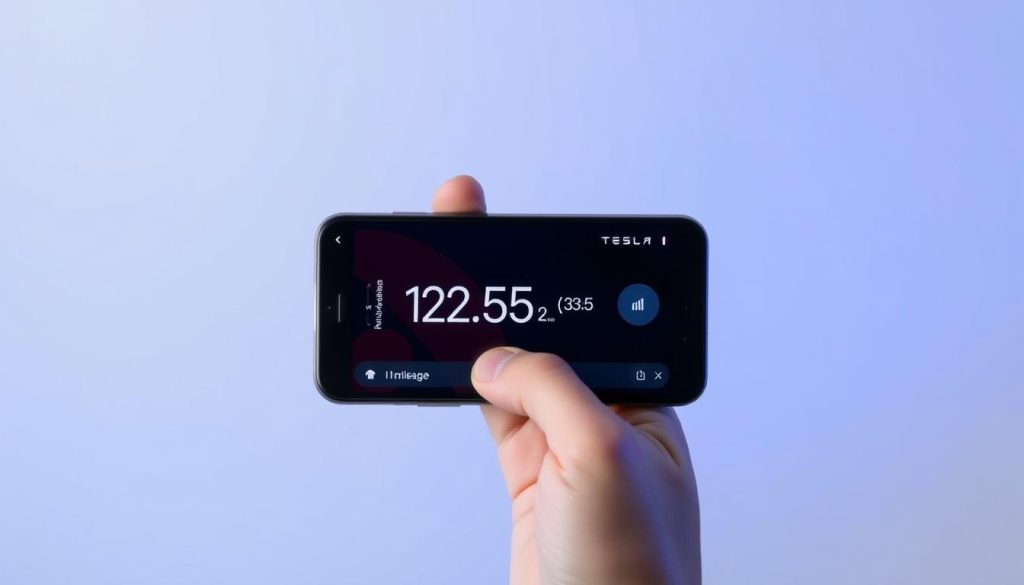 Tesla mobile app mileage check