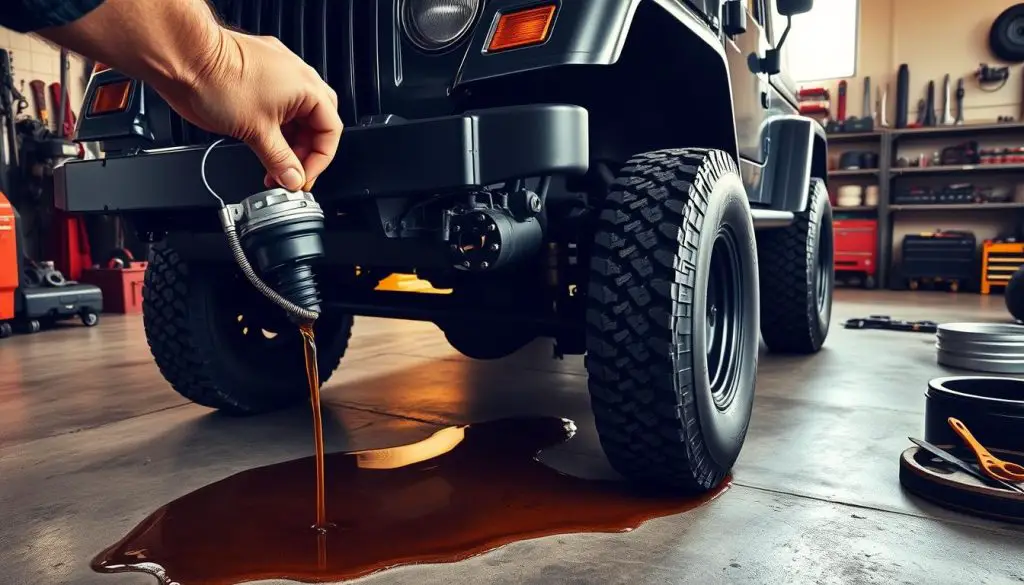 1998 Jeep Wrangler oil change process