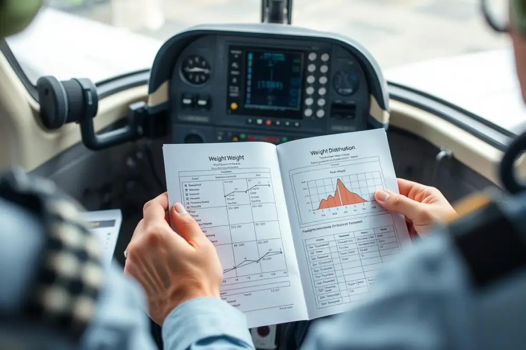 Aircraft weight and balance calculation showing fuel weight considerations Aircraft weight and balance calculation showing fuel weight considerations