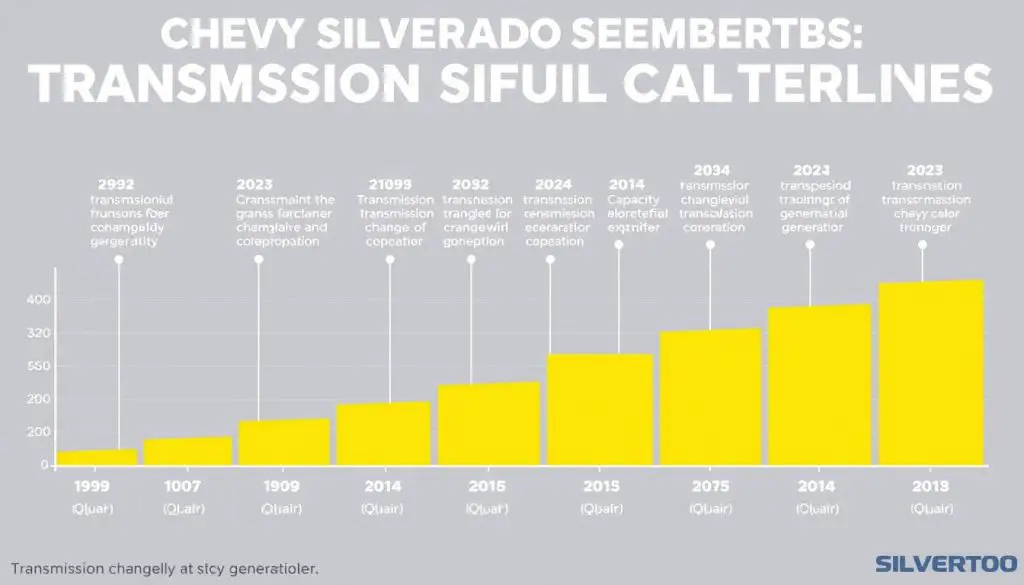 Chart showing how Silverado transmission fluid capacities have changed across generations