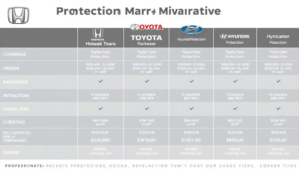 Comparison of different automotive protection packages from major manufacturers Comparison of different automotive protection packages from major manufacturers