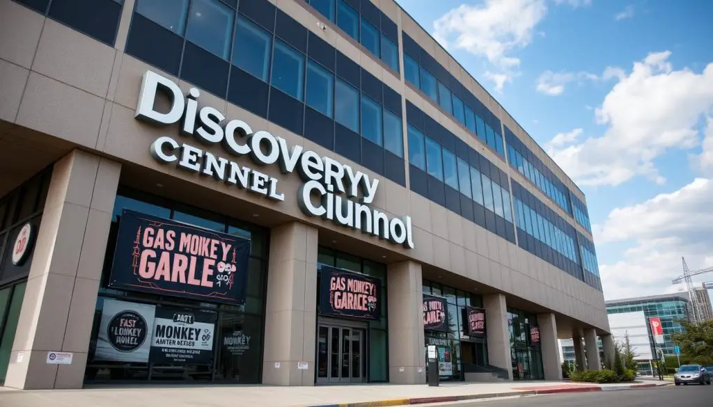 Discovery Channel headquarters with Gas Monkey Garage promotional material