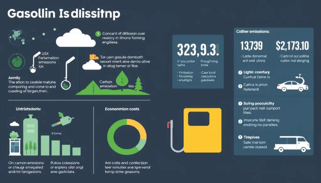 Environmental impact visualization of gasoline weight and density in transportation Environmental impact visualization of gasoline weight and density in transportation