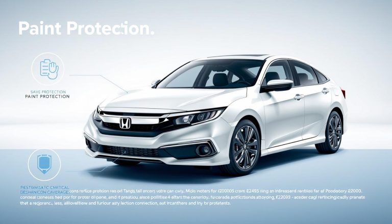 Honda Protection Package coverage illustration showing a Honda vehicle with protection elements highlighted