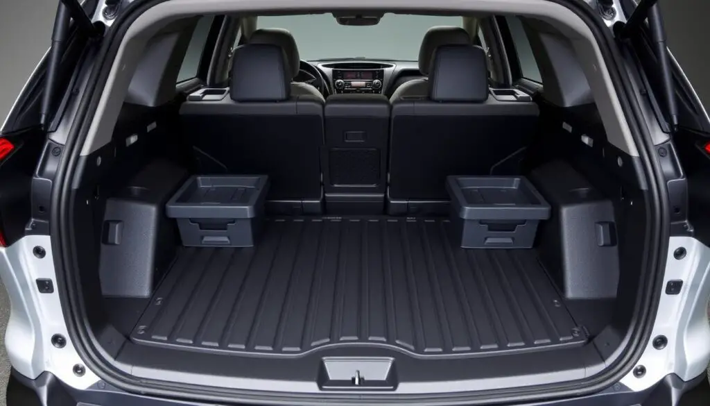 RAV4 trunk with adjustable cargo floor and organization system RAV4 trunk with adjustable cargo floor and organization system