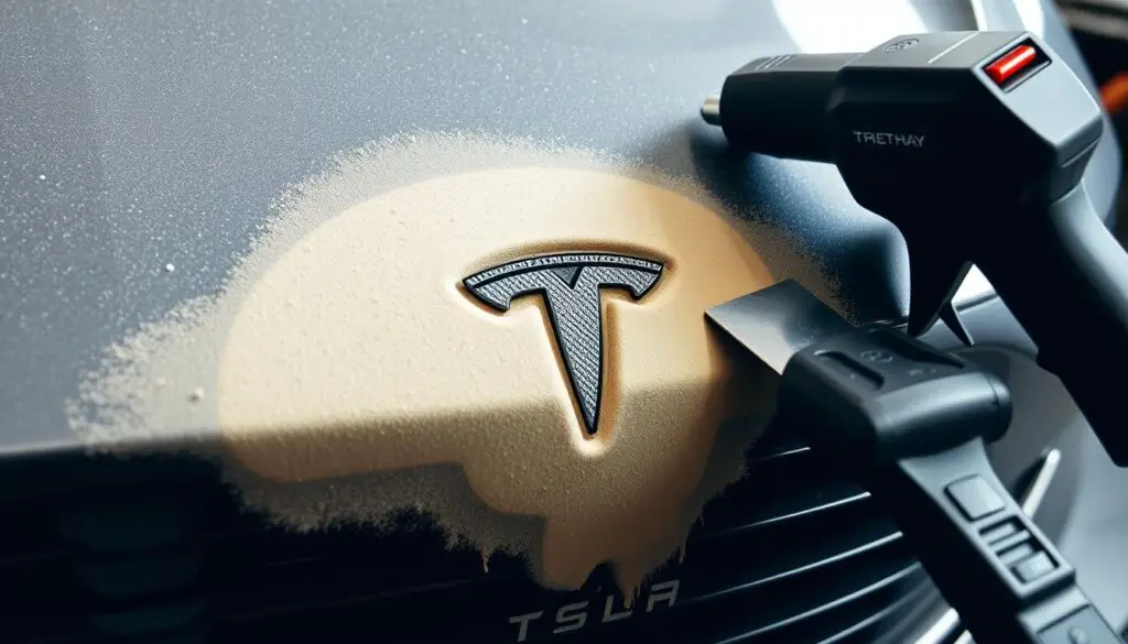 Tesla emblem removal preparation Tesla emblem removal preparation