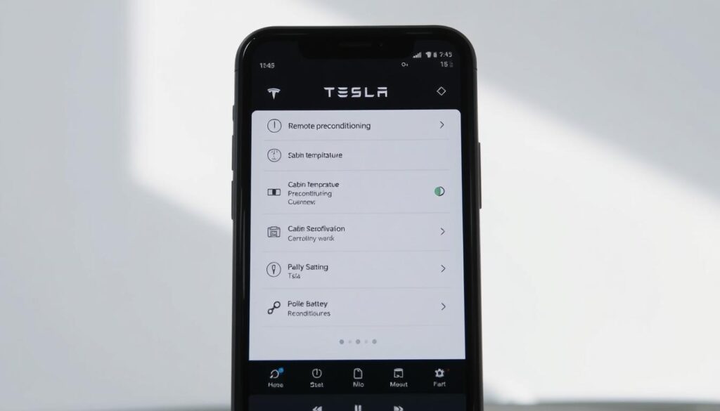 Tesla mobile app remote preconditioning
