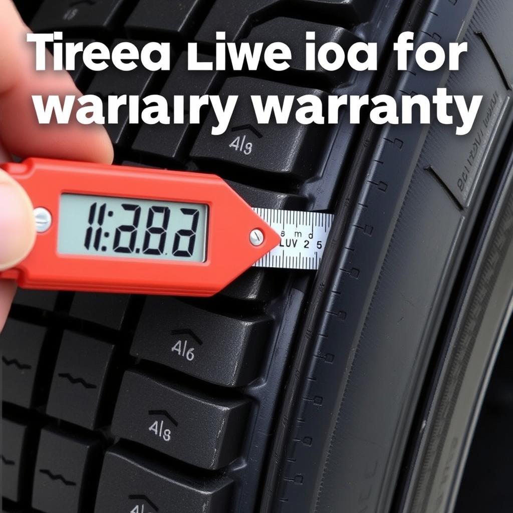 Tire tread wear measurement showing warranty coverage eligibility Tire tread wear measurement showing warranty coverage eligibility