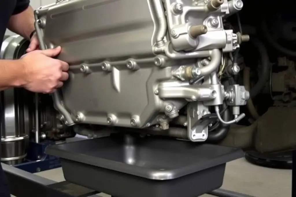 Transmission pan removal during GMC Acadia fluid change Transmission pan removal during GMC Acadia fluid change