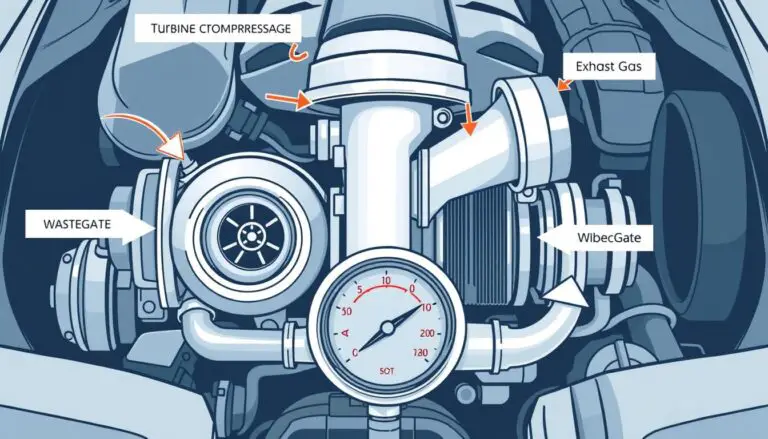 Turbocharger system showing how boost pressure is generated in an engine