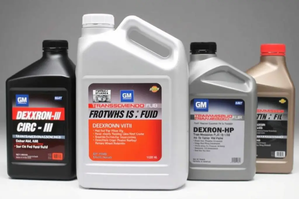 Various recommended transmission fluid bottles for Chevy Silverado