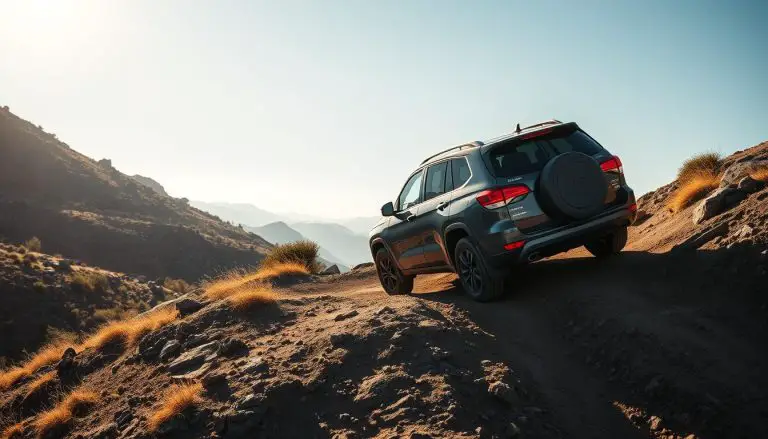 Vehicle climbing a steep slope demonstrating gradeability of vehicle concept