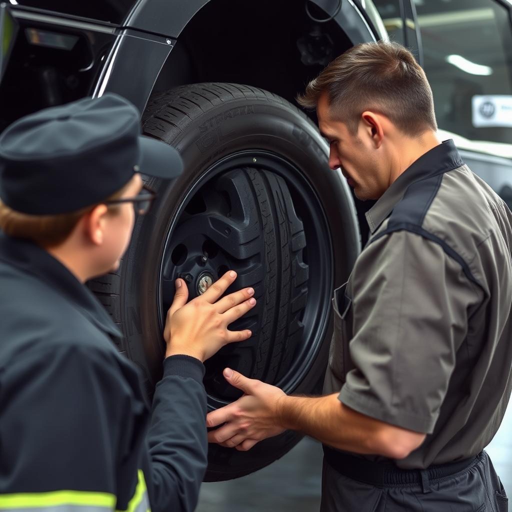 Vehicle inspection focusing on tire specifications Vehicle inspection focusing on tire specifications