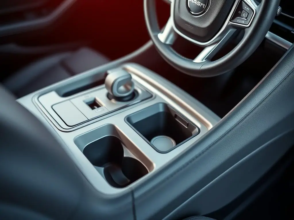 ABS plastic components in car interior including console and trim pieces