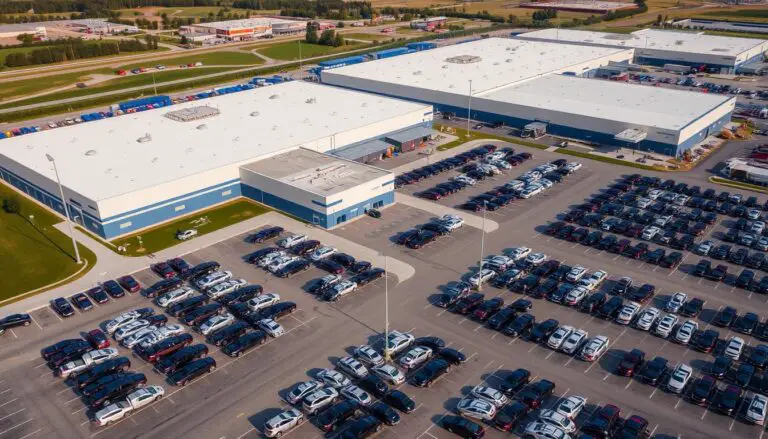 Aerial view of the Wentzville Assembly Plant in Missouri where Chevy Colorado trucks are manufactured