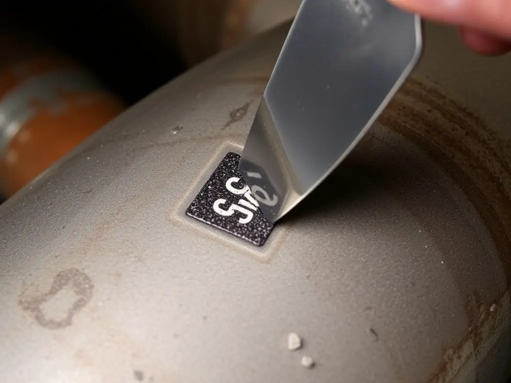 Application of high-temperature epoxy to an exhaust manifold crack for exhaust manifold leak repair Application of high-temperature epoxy to an exhaust manifold crack for exhaust manifold leak repair