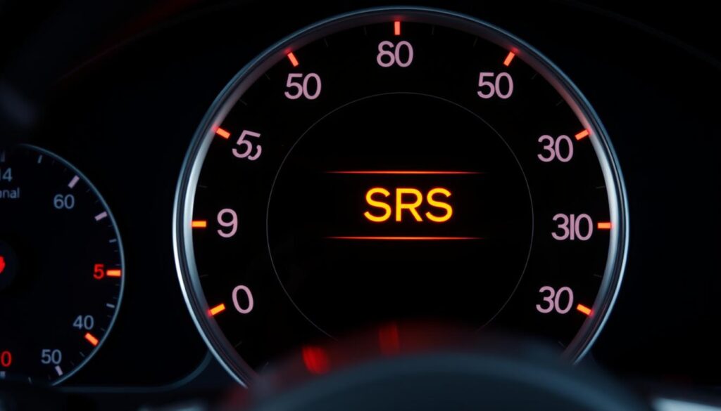 Audi dashboard showing restraint system malfunction warning light Audi dashboard showing restraint system malfunction warning light