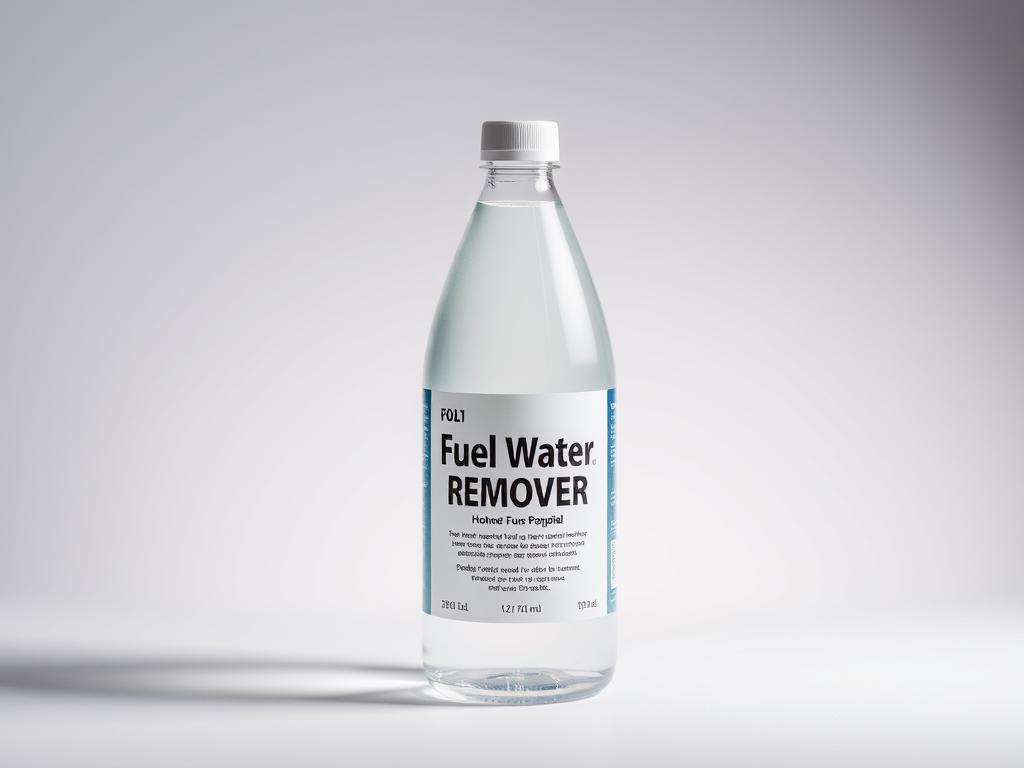 Bottle of commercial fuel water remover product