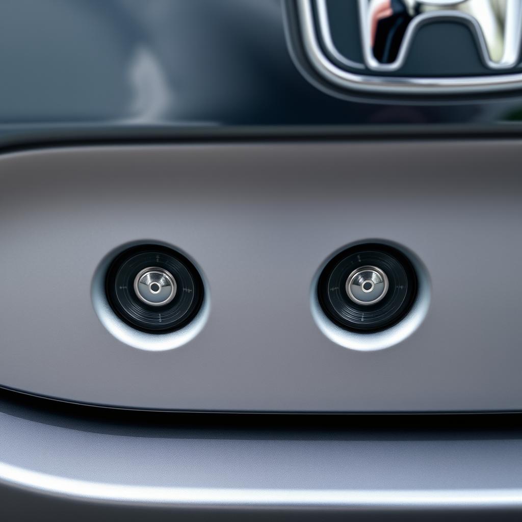 Close-up of Honda parking sensors on vehicle bumper Close-up of Honda parking sensors on vehicle bumper