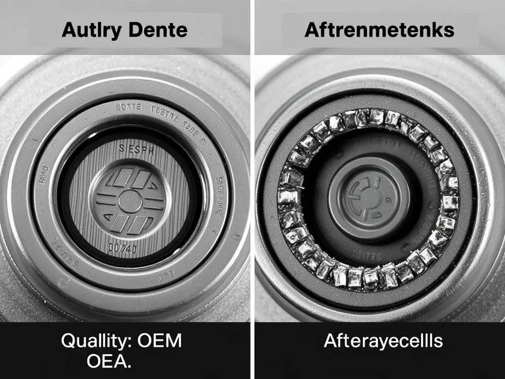 Close-up of gas cap gasket showing quality differences between OEM and aftermarket