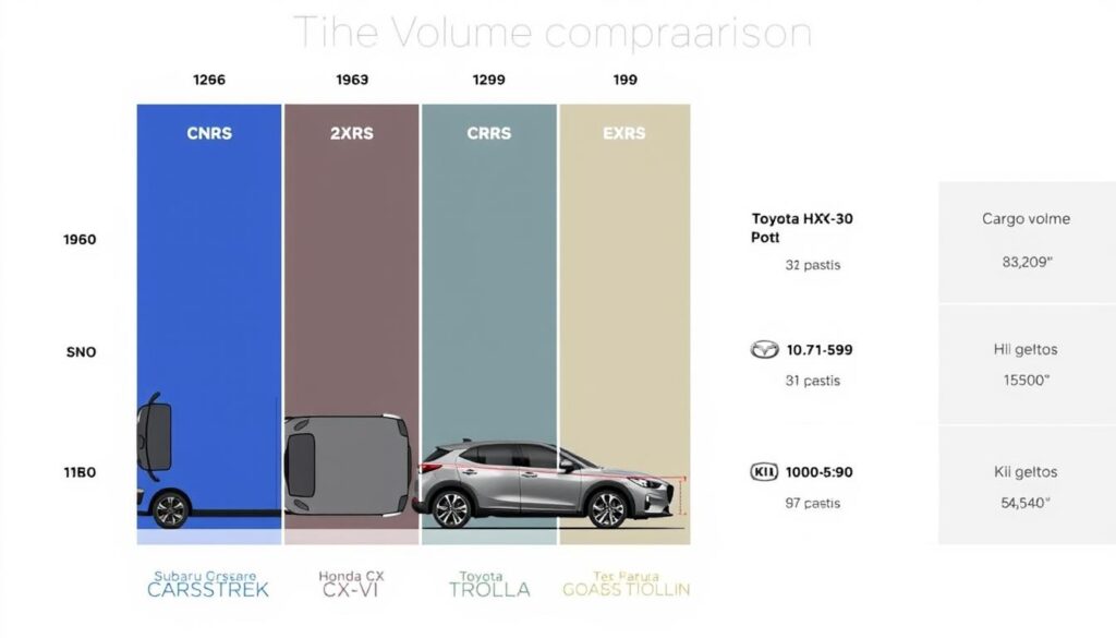 Comparison of Subaru Crosstrek cargo space with competitors