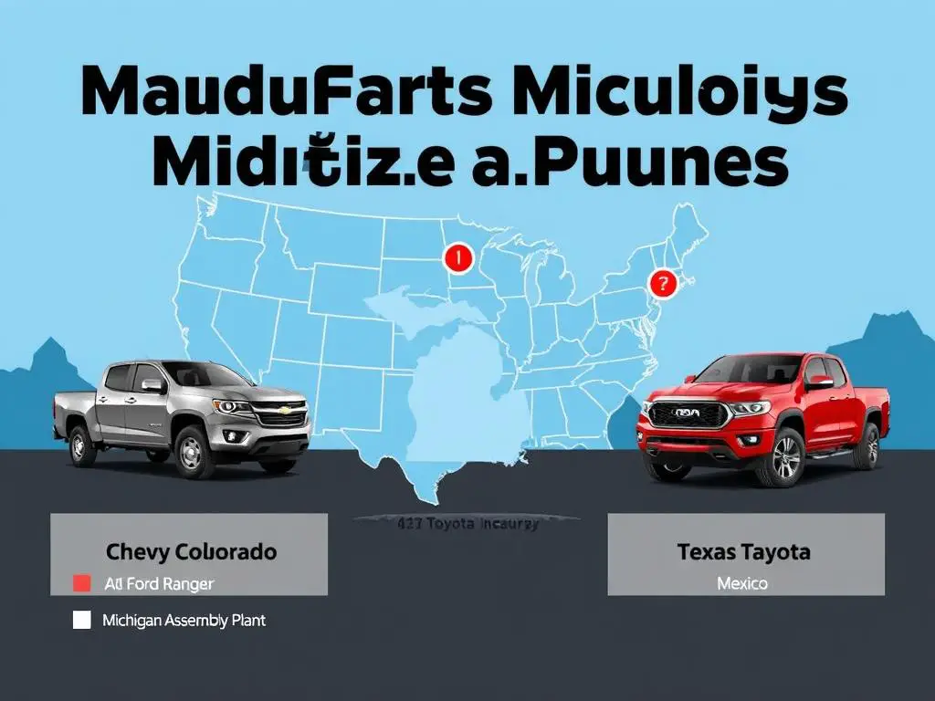 Comparison of manufacturing locations for midsize trucks: Chevy Colorado, Ford Ranger, and Toyota Tacoma Comparison of manufacturing locations for midsize trucks: Chevy Colorado, Ford Ranger, and Toyota Tacoma