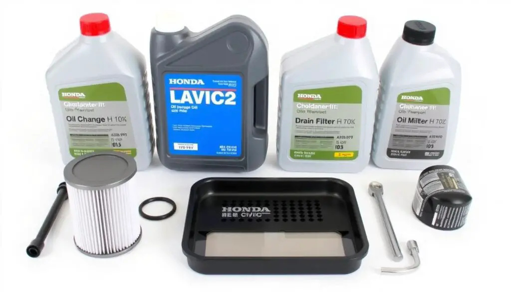 Complete Honda Civic oil change kit with all necessary components