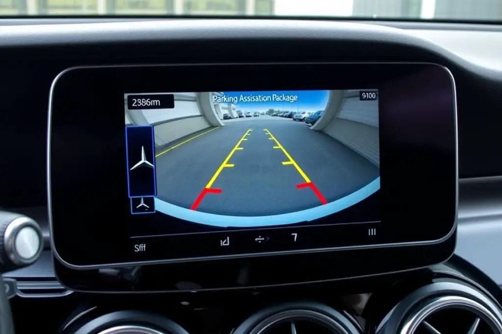 Components of Mercedes Parking Assistance Package displayed on dashboard Components of Mercedes Parking Assistance Package displayed on dashboard