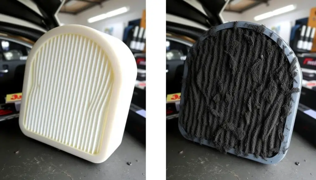 Dirty air filter restricting airflow causing low idle RPM