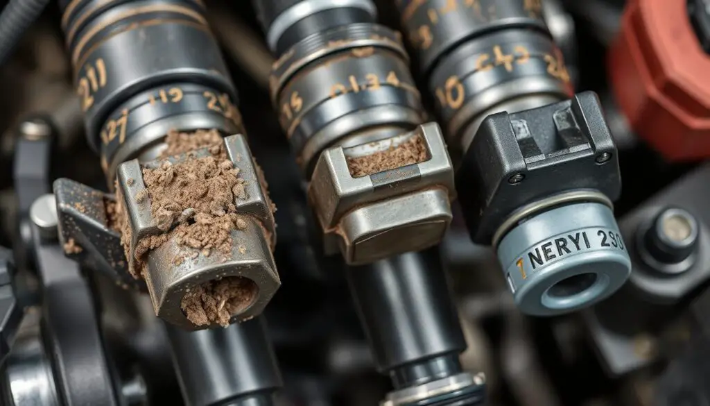 Dirty fuel injectors causing low idle RPM in a vehicle engine