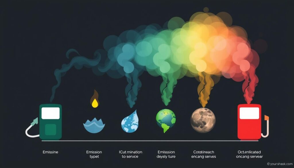 Environmental impact comparison between different octane fuels showing emissions differences