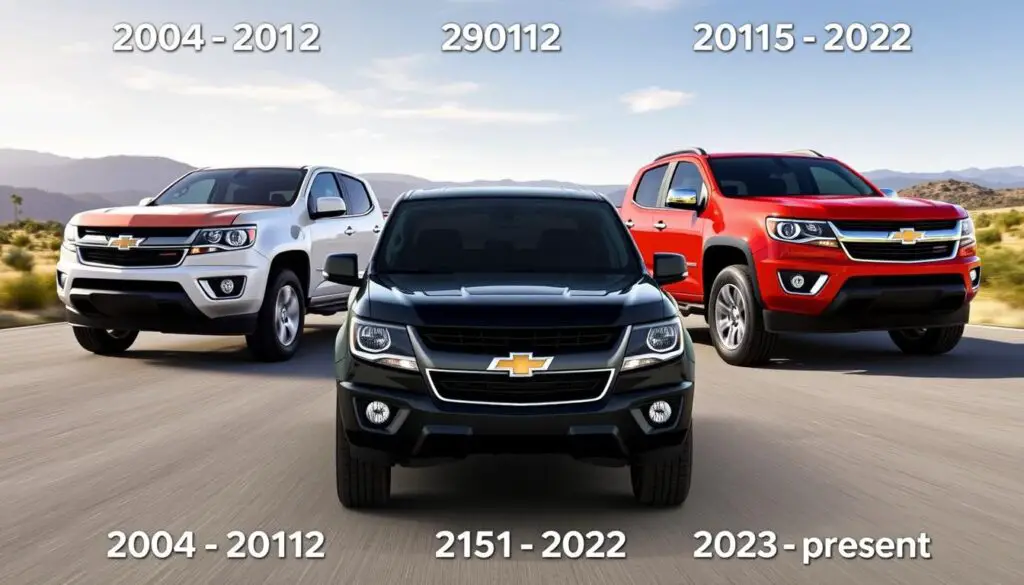 Evolution of Chevy Colorado models from first generation to current third generation Evolution of Chevy Colorado models from first generation to current third generation