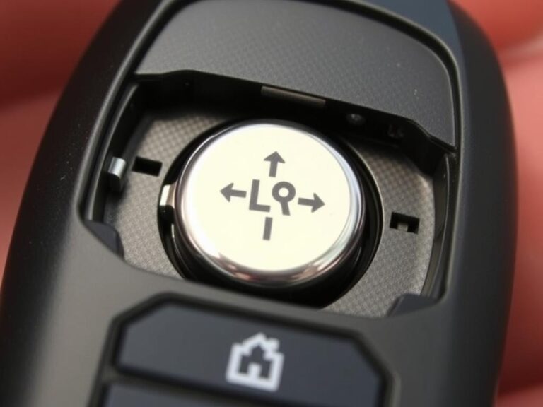 Ford key fob with battery compartment open showing incorrect battery orientation