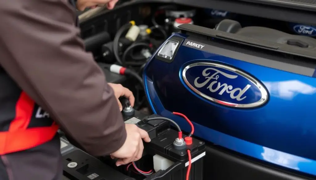 Ford vehicle preventive maintenance being performed