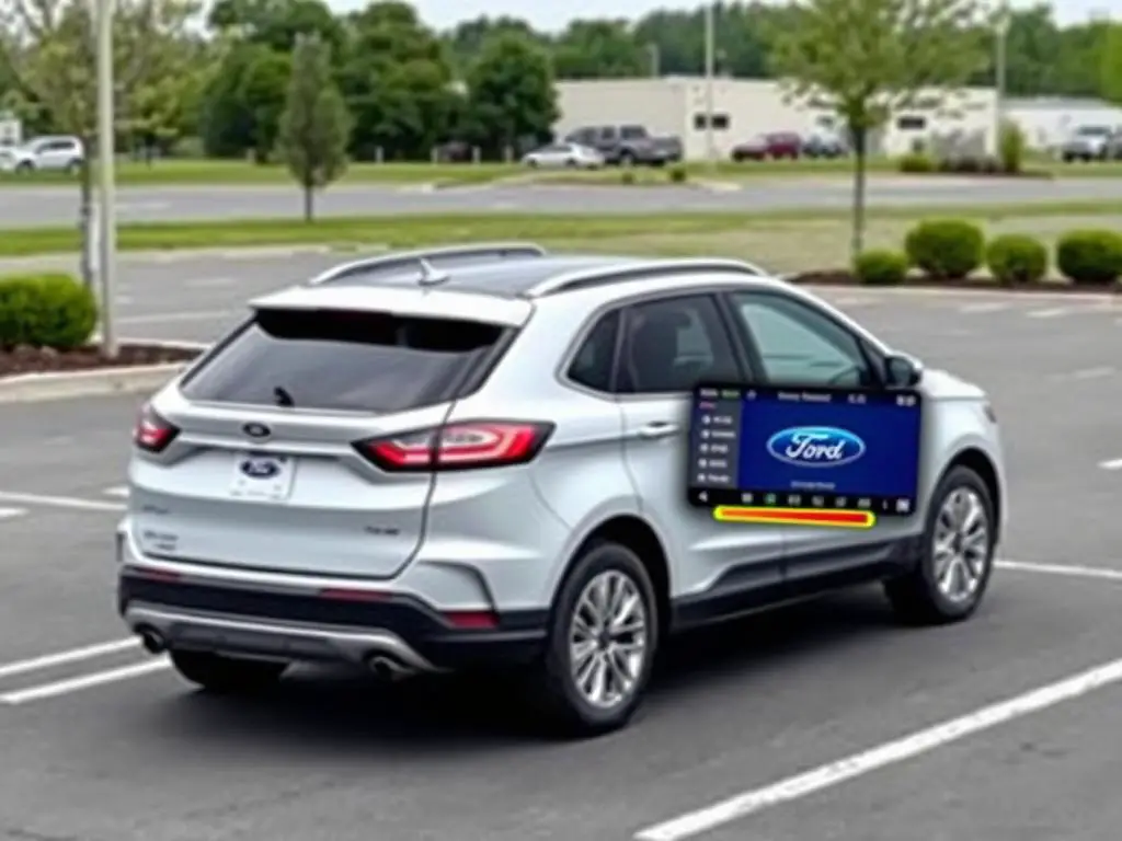 Ford vehicle using Active Park Assist for perpendicular parking Ford vehicle using Active Park Assist for perpendicular parking