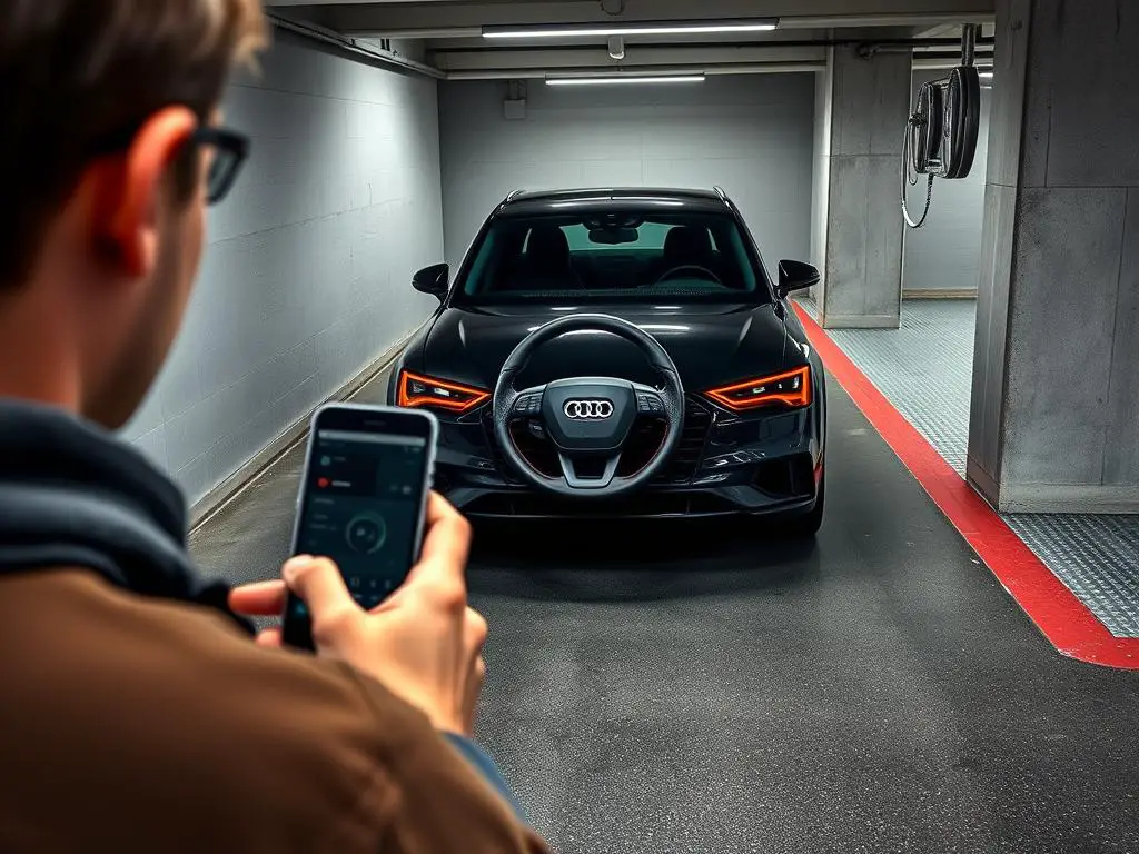 Future Audi remote parking technology controlled via smartphone