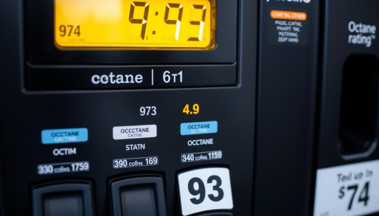 Gas station pump showing different octane ratings including 92 and 93 gas options