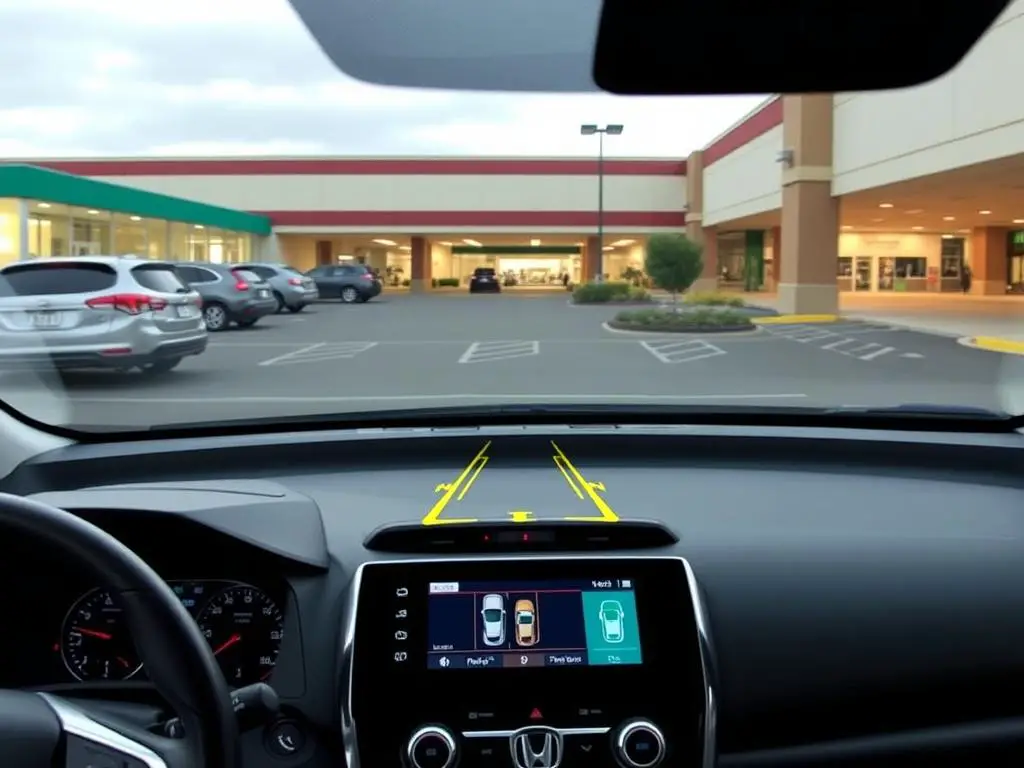 Honda CR-V using parking assist features Honda CR-V using parking assist features