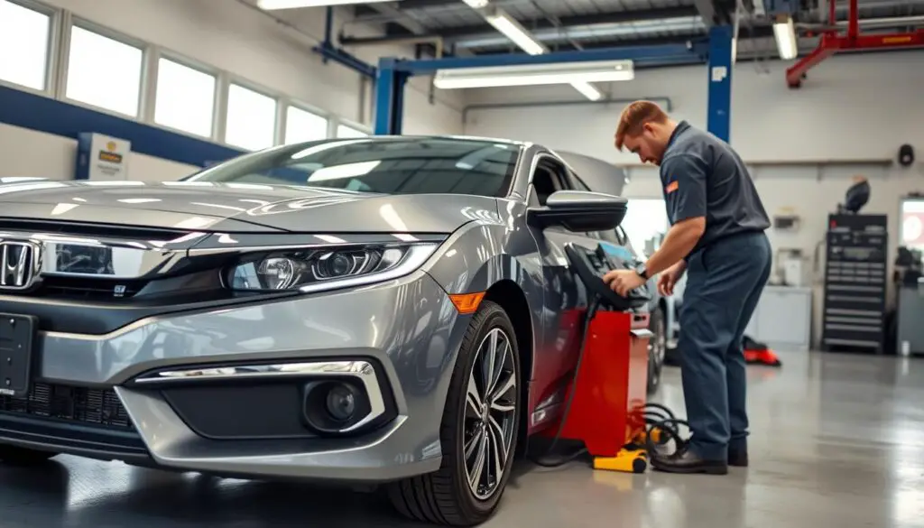 Honda Civic at professional service center Honda Civic at professional service center