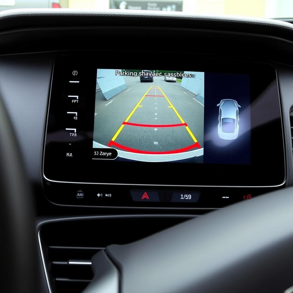 Honda parking assist display screen showing sensor readings Honda parking assist display screen showing sensor readings